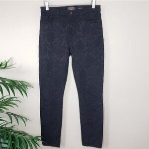 Jen7 Black Lace Textured Ankle Skinny Jeans Size 4